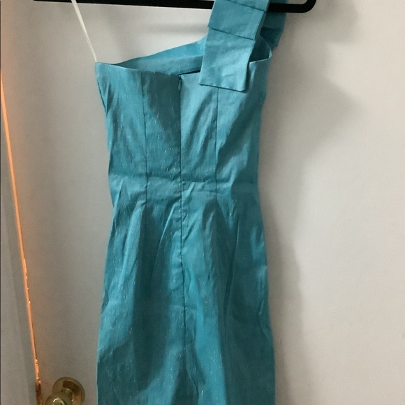 Stretchy fancy teal mini dress. Worn once to a snazzy party then packed away. - Picture 2 of 5
